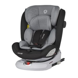 Scaun auto rotativ Coccolle Lyra Isofix i-Size Greystone, 40-150 cm, 0-36 kg, omologat R129, 0 luni+, Gri