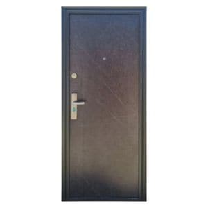 Usa metalica de exterior cu izolatie si vizor Novo Doors ND7003, 86x200 cm, deschidere dreapta, 2 yale, tabla 0.7 mm, toc 7 cm, balamale si maner incluse, Gri antracit granit