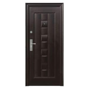 Usa metalica de exterior cu izolatie si vizor Novo Doors ND137, 86x200 cm, deschidere dreapta, 1 yala, tabla 0.7 mm, balamale si maner incluse, toc 7 cm, Maron lovitura de ciocan
