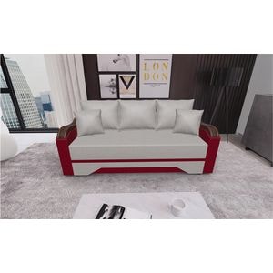 Canapea extensibila Bianca Babyface 4 Fresh 8, 3 locuri, 220 x 108 x 81 cm, bej-rosu