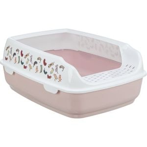 Litiera Pentru Pisici Trixie, Delio, Cu Rama Inalta, 38x20x50 cm, Lila Deschis/Alb, 40399
