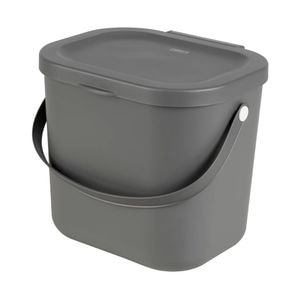 Cos de gunoi colectare selectiva Rotho, 6 l, 23.5x20x20.8 cm, gri antracit