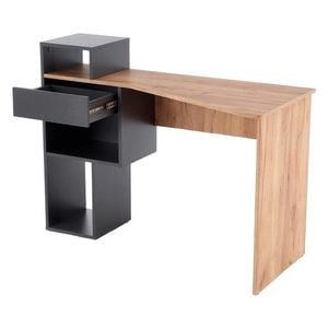 Birou HM Conti DRIMUS, PAL, 122x57x90 cm, Stejar/Gri