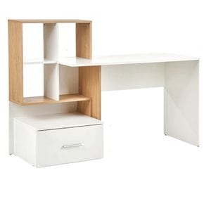 Birou HM Grosso DRIMUS, PAL, 149x50x105 cm, Alb/Stejar auriu