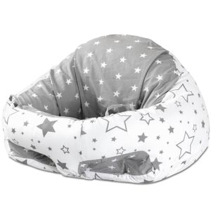 Fotoliu pentru  bebe cu suport pentru picioare Kidizi Galaxy Grey, husa bumbac detasabila