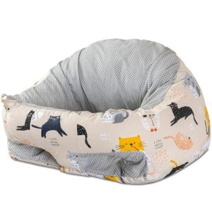 Fotoliu pentru  bebe cu suport pentru picioare Kidizi Kitten Love, husa bumbac detasabila