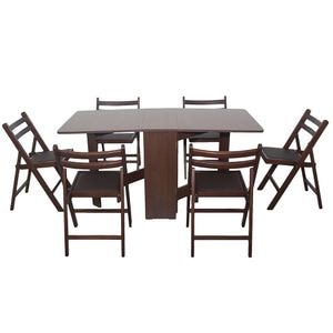 Set masa plianta Md1 cu 6 scaune pliante DRIMUS, PAL, 160x80x75 cm, Wenge