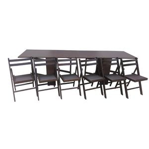 Set masa plianta de 12 persoane cu 6 scaune pliante DRIMUS, PAL, 274x75x78 cm, Wenge