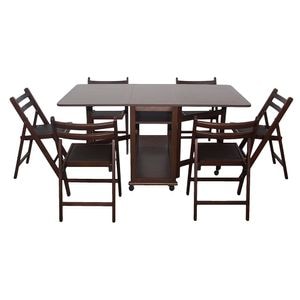 Set masa plianta Util cu 6 scaune pliante DRIMUS, PAL, 160x96x80 cm, Wenge