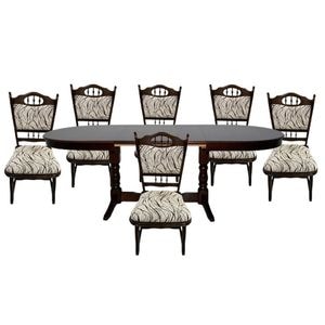 Set masa extensibila Euro 2 cu 6 scaune DRIMUS, lemn, 230x97x82 cm, Wenge
