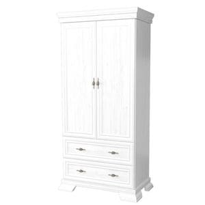 Dulap biblioteca VMS1 DRIMUS, 2 usi, 2 sertare, PAL, 88x49x193 cm, Alb