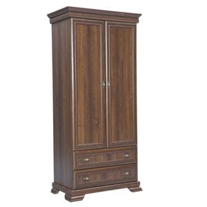 Dulap biblioteca VMS1 DRIMUS, 2 usi, 2 sertare, PAL, 88x49x193 cm, Maro