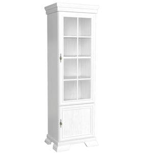 Vitrina living VMW1 DRIMUS, 2 usi, 4 polite, PAL, 58x40x193 cm, Alb