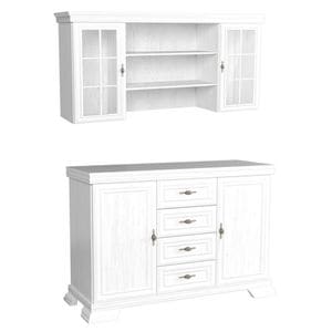 Set mobila living VM3 & VMN4 DRIMUS, PAL, 128 x 46 x 194 cm, alb