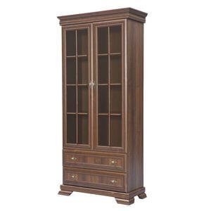 Vitrina living VMW2 DRIMUS, 2 usi, 2 sertare, PAL, 88x40x193 cm, Maro