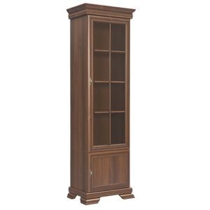 Vitrina living VMW1 DRIMUS, 2 usi, 4 polite, PAL, 58x40x193 cm, Maro