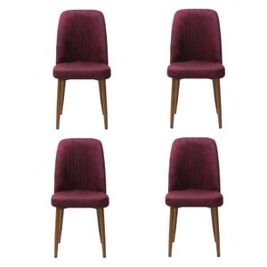 Set 4 Scaune Artemis, Bordo, Picior Maro