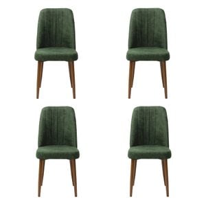 Set 4 Scaune Artemis, Verde, Picior Maro