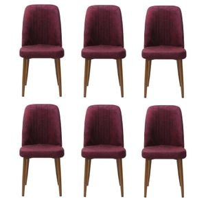 Set 6 Scaune Artemis, Bordo, Picior Maro