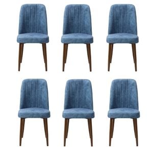 Set 6 Scaune Artemis, Blue, Picior Maro