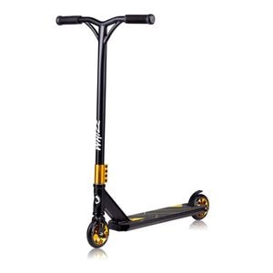 Trotineta Lionelo Whizz, Pentru Acrobatii, Rulmenti ABEC-9, Sistemul de compresie IHC 9, 20 - 100 kg, Conform EN14619, Galben/Negru