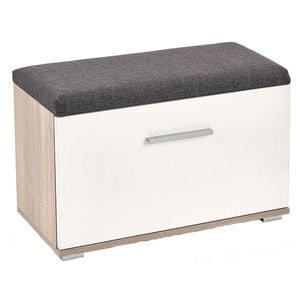 Pantofar tip taburet DRIMUS HM Lima ST2, 33 x 70 x 45 cm, PAL, alb/crem