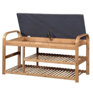 Suport pantofi DRIMUS HM ST13, 33 x 100 x 50 cm, bambus, gri