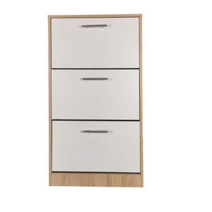 Pantofar DRIMUS GN Arizo, 3 usi, 24 x 24 x 117 cm, PAL, alb/crem