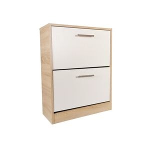 Pantofar DRIMUS GN, 2 usi, 24 x 63 x 81.5 cm, PAL, bej/alb