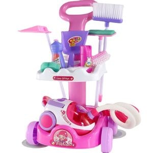 Set de curatenie, joc de rol cu 12 piese pentru copii, aspirator, matura, faras, LEXI, 51cm x 29cm x 27.5cm
