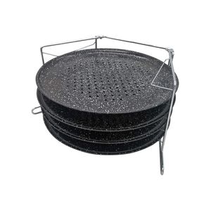 Set tavi pentru pizza Kinghoff KH-1553, 5 piese, Otel carbon, 32.3 cm, Negru
