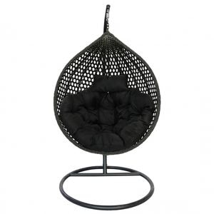 Leagan tip cuib DeHome Joy 200 negru cu suport inclus, perna neagra, greutate suportata 150 kg