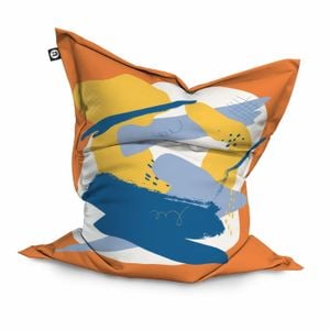 Fotoliu Updeco Puf Bean Bag tip Perna, impermeabil, indoor/outdoor, sac interior, 115 x 150 x 25 cm, abstract retro