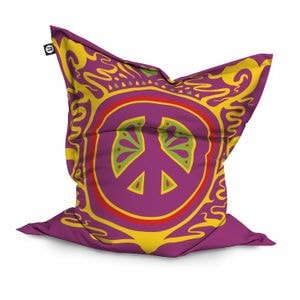 Fotoliu Updeco Puf Bean Bag tip Perna, impermeabil, indoor/outdoor, sac interior, 115 x 150 x 25 cm, hippie groove