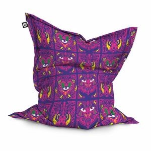 Fotoliu Updeco Puf Bean Bag tip Perna, impermeabil, indoor/outdoor, sac interior, 115 x 150 x 25 cm, model psihedelic