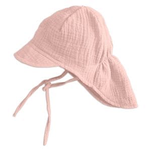 Sapca pentru copii din muselina cu cozoroc si protectie gat Kidizi Maitre, Ash Pink, 3-18 luni
