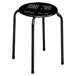 Taburet pentru living si bucatarie House XL Black Tabouret, Diametru 30 cm, Design ergonomic, Picioare metalice, Negru