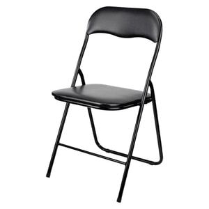 Scaun pliabil pentru living, bucatarie si camping House XL Black Folding Chair 2800, 43 x 45 x 78 cm, Design ergonomic, Picioare metalice, Negru