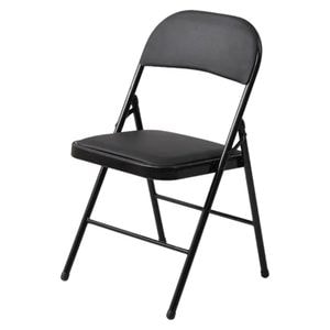 Scaun pliabil pentru living, bucatarie si camping House XL Black Folding Chair 2900, 46 x 47 x 98 cm, Sezut moale, Design ergonomic, Picioare metalice, Negru