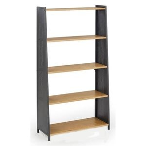 Etajera HM REG13 cu 5 polite, negru/stejar auriu, 70x32x148 cm
