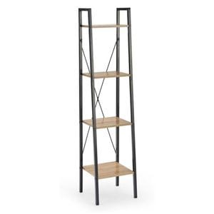 Etajera HM Narvik REG1 cu 4 polite, negru/stejar sonoma, 34x32x148 cm