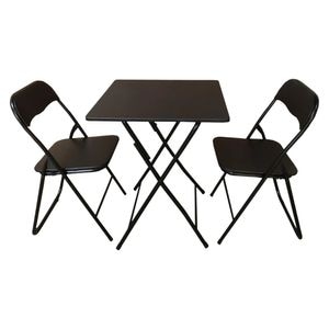 Set masa si scaune living HouseXL Smart Square Table Set, 3 piese, negru