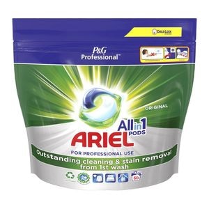 Detergent de rufe capsule Ariel All in 1 Pods Regular, indeparteaza petele, protejeaza rufele, 2x60 buc, 120 spalari