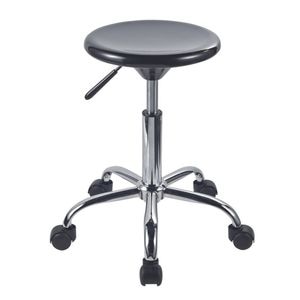 Scaun laborator Berna DRIMUS, baza cromata, polipropilena, reglabil pe inaltime, negru