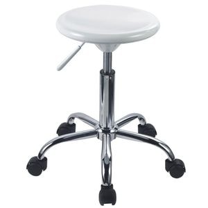 Scaun laborator Berna DRIMUS, baza cromata, polipropilena, reglabil pe inaltime, alb