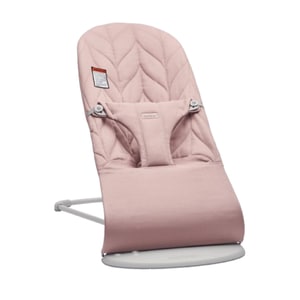 Balansoar Bliss BabyBjorn Woven Dusty Pink, Petal Quilt, bara de jucarii Googly Eyes Pastel, greutate maxima 13Kg, 0 luni+, roz