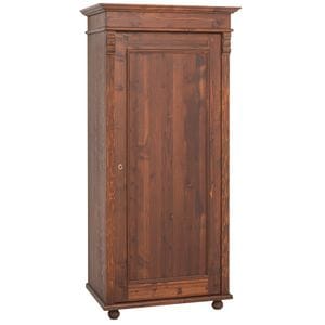 Dulap cu 1 usa, culoare cires P081, lacuit si vopsit, 100% lemn masiv, 85x180x58 cm