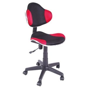 Scaun birou copii SL G2, DRIMUS, Stofa, 41x48x95 cm, 5 ani +, Negru-Rosu