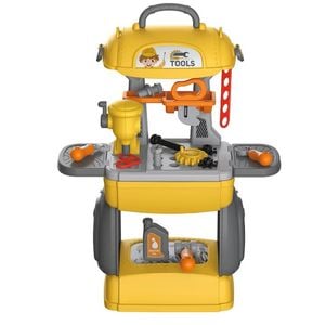Set Interactiv de Rol, Banc de Lucru de Jucarie pentru Copii Salamandra kids, Unelte, Scule si Accesorii - Atelierul cu scule, Galben