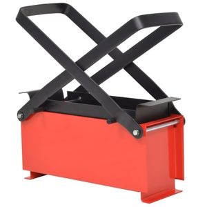 Presa pentru bricheti din hartie, din otel, 34x14x14 cm, negru-rosu